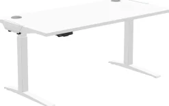 Fellowes Levado Zit-sta-bureau Rechthoekig Wit T-Voet 1.829 (B) x 698 (D) x 1.257 (H) mm MDF (Medium-density fibreboard), PVC (Polyvinylchloride), Staal