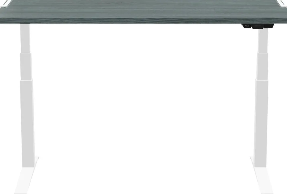 Fellowes Levado Zit-sta-bureau Rechthoekig Eiken T-Voet 1.829 (B) x 698 (D) x 1.257 (H) mm MDF (Medium-density fibreboard), PVC (Polyvinylchloride), Staal