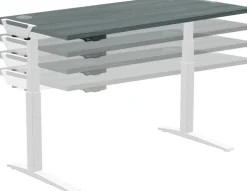 Fellowes Levado Zit-sta-bureau Rechthoekig Eiken T-Voet 1.829 (B) x 698 (D) x 1.257 (H) mm MDF (Medium-density fibreboard), PVC (Polyvinylchloride), Staal