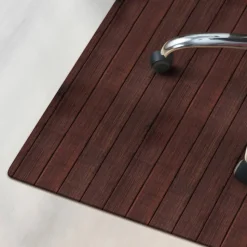 FLOORDIREKT PRO Stoelmat Bamboe, vilt Donkerbruin 90 x 120 cm