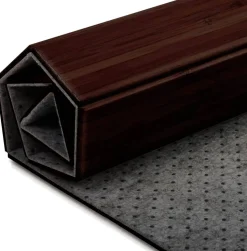 FLOORDIREKT PRO Stoelmat Bamboe, vilt Donkerbruin 90 x 120 cm