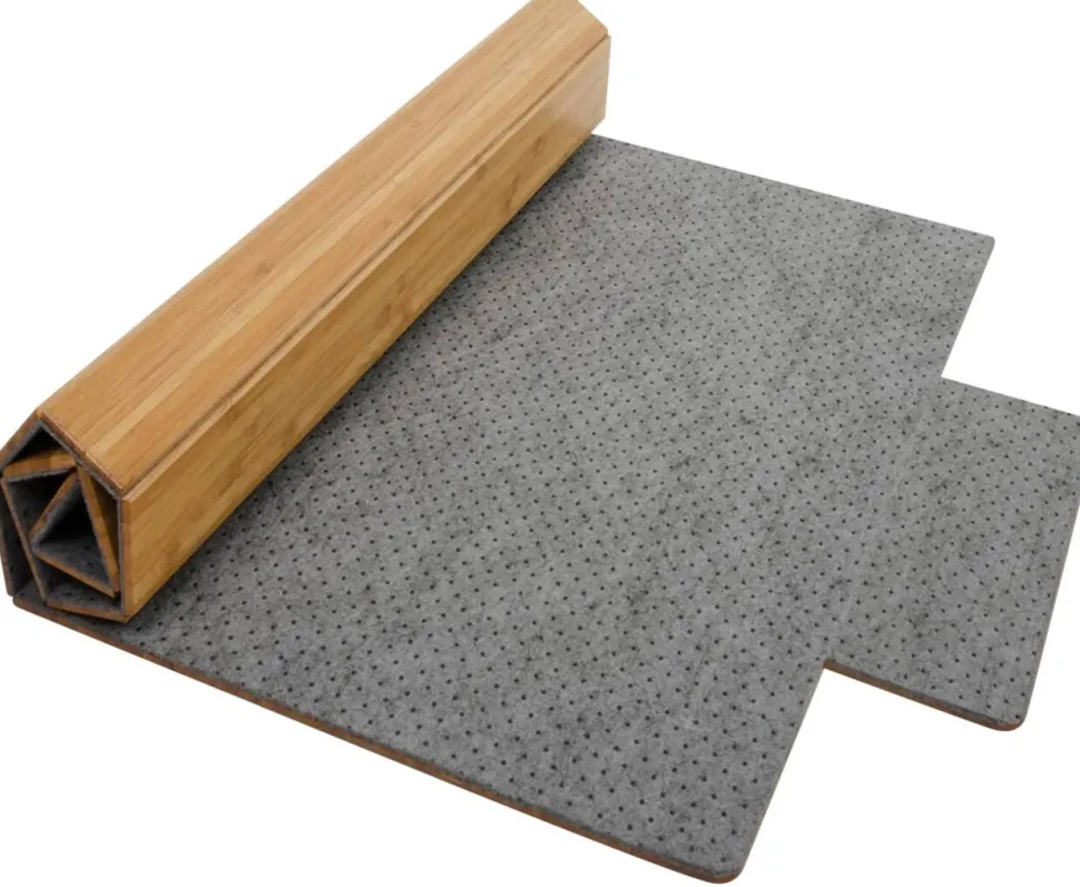 FLOORDIREKT PRO Stoelmat Bamboe, vilt Bruin 90 x 120 cm
