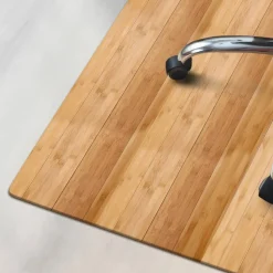 FLOORDIREKT PRO Stoelmat Bamboe, vilt Bruin 90 x 120 cm