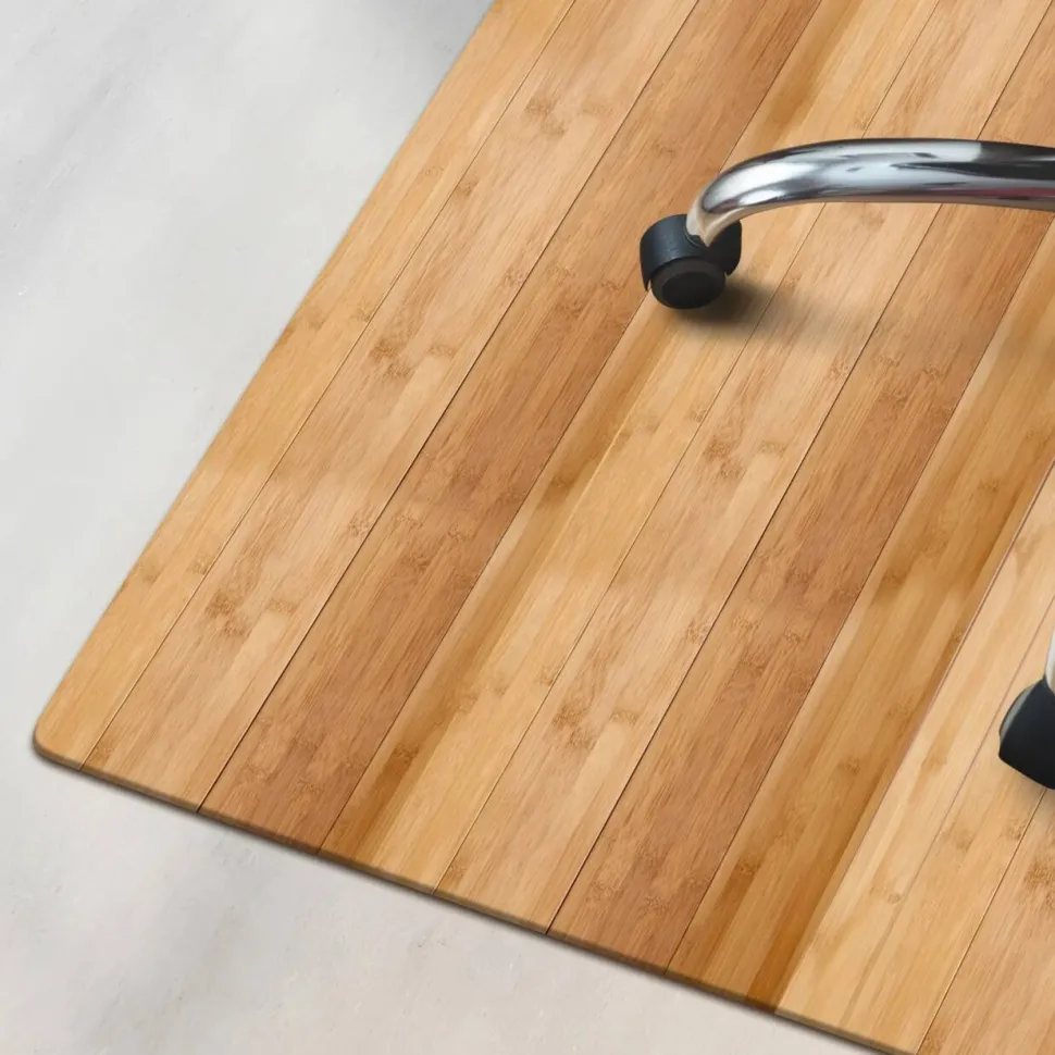 FLOORDIREKT PRO Stoelmat Bamboe, vilt Bruin 90 x 120 cm