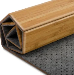 FLOORDIREKT PRO Stoelmat Bamboe, vilt Bruin 90 x 120 cm
