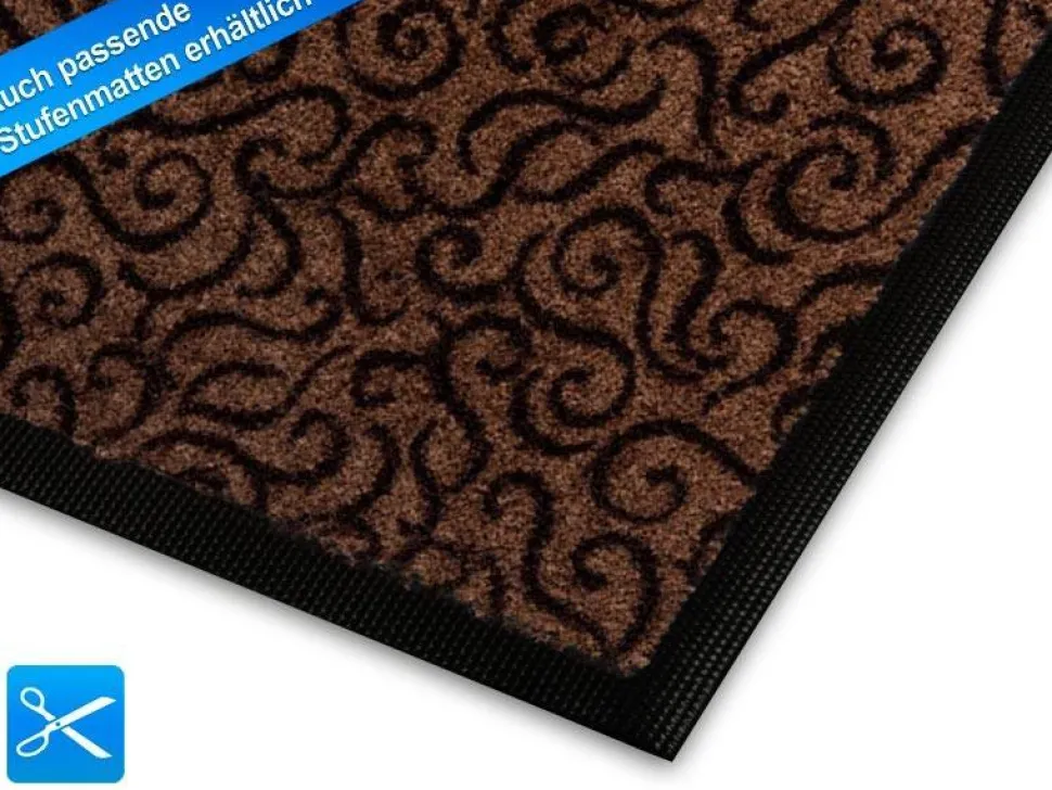 FLOORDIREKT STEP Deurmat Brasil Polyamide, PVC Bruin 900 x 600 mm