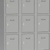 Garderobekast Metaal 15 deuren Hangslot 900 x 500 x 1.800 mm Grijs