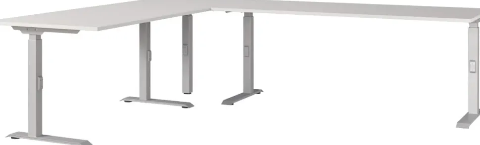 GERMANIA AGENDA In hoogte verstelbaar Hoekbureau Lichtgrijs 2.600 (B) x 2.200 (D) x 910 (H) mm