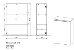 GERMANIA BEDANO Archiefkast 810 x 400 x 1.200 mm Kasjmier, bruin
