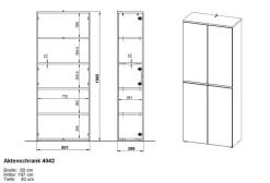 GERMANIA BEDANO Archiefkast 810 x 400 x 1.970 mm Grafiet