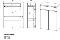 GERMANIA BEDANO Archiefkast 1 Lade 810 x 400 x 1.200 mm Kasjmier