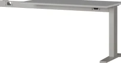 Germania bureau-uitbreiding 4241-583 lichtgrijs, zwart 1130 mm (B) X 600 mm (D) X 870 mm (H)