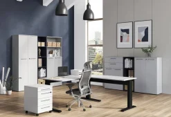 Germania bureau-uitbreiding 4241-581 lichtgrijs, zwart 1130 mm (B) X 600 mm (D) X 870 mm (H)