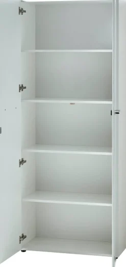 GERMANIA Gemelamineerde spaanplaat Draaideurkast Afsluitbaar 800 x 370 x 1.970 mm Wit
