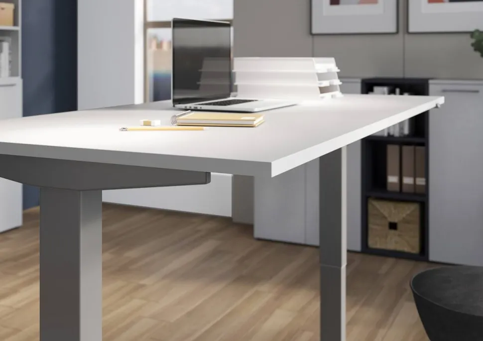 GERMANIA GW-Agenda Elektrisch Hoogteverstelbaar Zit-sta-bureau Rechthoekig Melamine T-Voet 1.800 x 800 mm
