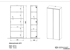 GERMANIA GW-Mailand Archiefkast Spaanplaat 4 Planken 810 x 400 x 1.970 mm Wit