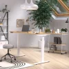 GERMANIA GW-Mailand Hoogteverstelbaar Zit-sta-bureau Bruin Eiken T-Voet 1,400 (B) x 800 (D) x 1,200 (H) mm Spaanplaat, metaal