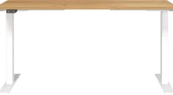 GERMANIA GW-Mailand Hoogteverstelbaar Zit-sta-bureau Bruin Eiken T-Voet 1,400 (B) x 800 (D) x 1,200 (H) mm Spaanplaat, metaal