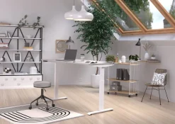 GERMANIA GW-Mailand Hoogteverstelbaar Zit-sta-bureau Beige T-Voet 1,600 (B) x 800 (D) x 1,200 (H) mm Spaanplaat, metaal