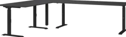 GERMANIA GW-Mailand Hoogteverstelbaar Hoekbureau Grafiet C-Voet 2,600 (B) x 2,000 (D) x 910 (H) mm Spaanplaat, metaal
