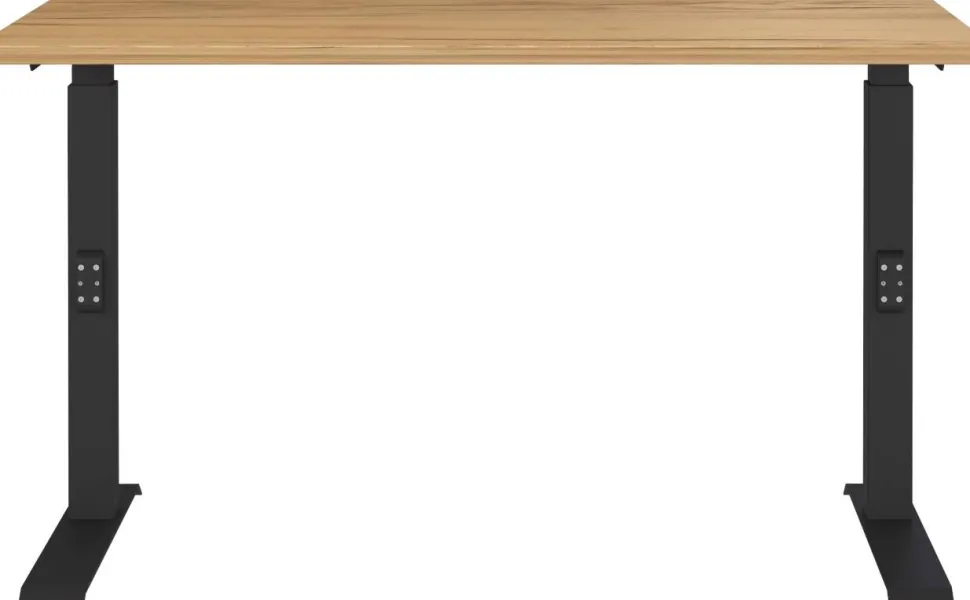 GERMANIA GW-Mailand Hoogteverstelbaar Bureau Bruin Eiken C-Voet 1,200 (B) x 800 (D) x 910 (H) mm Spaanplaat, metaal