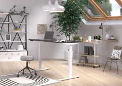 GERMANIA GW-Mailand Hoogteverstelbaar Bureau Bruin Eiken C-Voet 1,400 (B) x 800 (D) x 910 (H) mm Spaanplaat, metaal