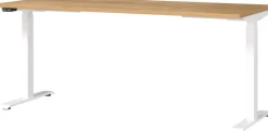 GERMANIA GW-Mailand Hoogteverstelbaar Zit-sta-bureau Bruin Eiken T-Voet 1,800 (B) x 800 (D) x 1,200 (H) mm Spaanplaat, metaal