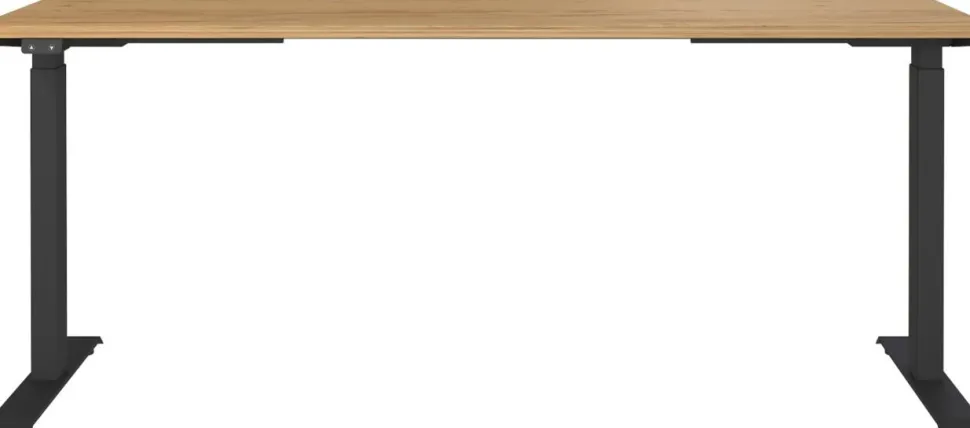 GERMANIA GW-Mailand Hoogteverstelbaar Zit-sta-bureau Beige T-Voet 1,800 (B) x 800 (D) x 1,200 (H) mm Spaanplaat, metaal