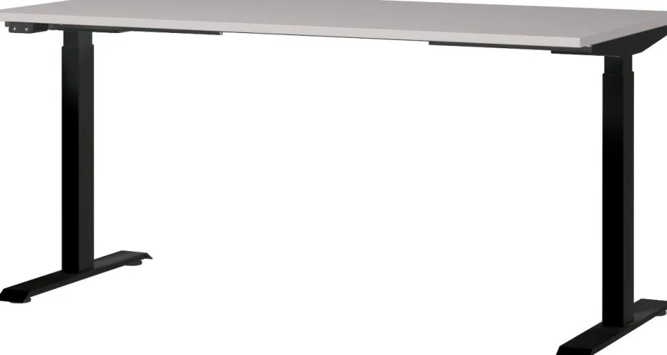 GERMANIA GW-Mailand Hoogteverstelbaar Zit-sta-bureau Beige T-Voet 1,600 (B) x 800 (D) x 1,200 (H) mm Spaanplaat, metaal