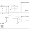 GERMANIA GW-Mailand Hoogteverstelbaar Zit-sta-bureau Grafiet T-Voet 1,600 (B) x 800 (D) x 1,200 (H) mm Spaanplaat, metaal