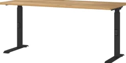 GERMANIA GW-Mailand Hoogteverstelbaar Bureau Bruin Eiken C-Voet 1,600 (B) x 800 (D) x 910 (H) mm Spaanplaat, metaal