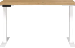 GERMANIA GW-Mailand Hoogteverstelbaar Zit-sta-bureau Bruin Eiken T-Voet 1,200 (B) x 800 (D) x 1,200 (H) mm Spaanplaat, metaal
