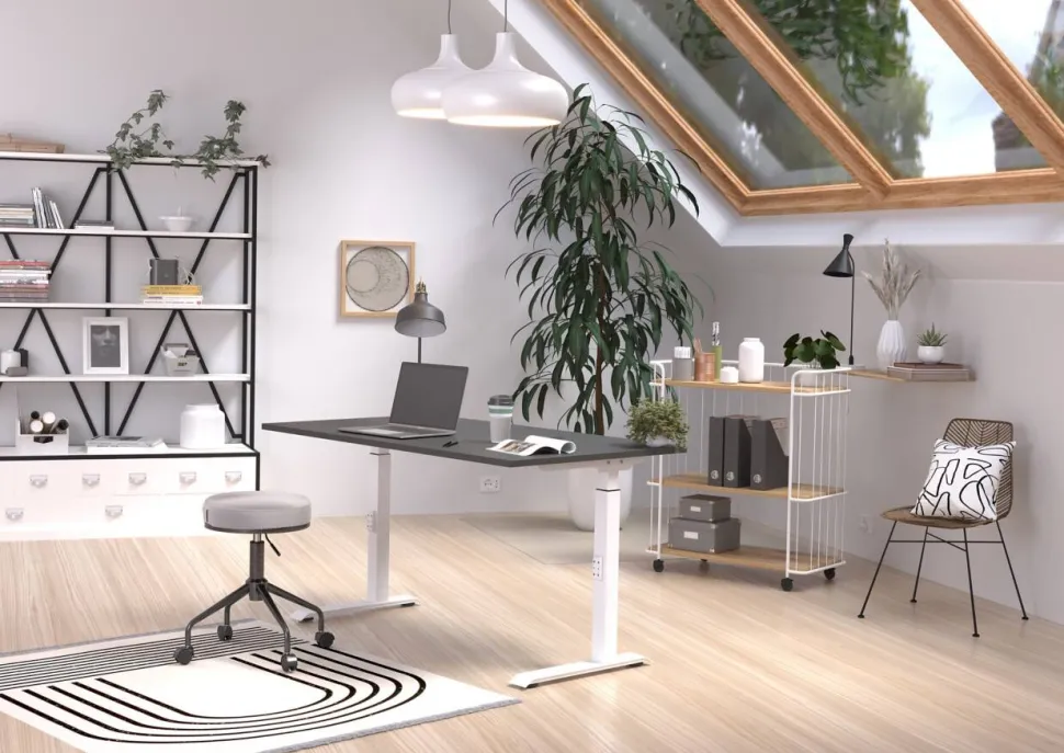 GERMANIA GW-Mailand Hoogteverstelbaar Bureau Grafiet C-Voet 1,200 (B) x 800 (D) x 910 (H) mm Spaanplaat, metaal