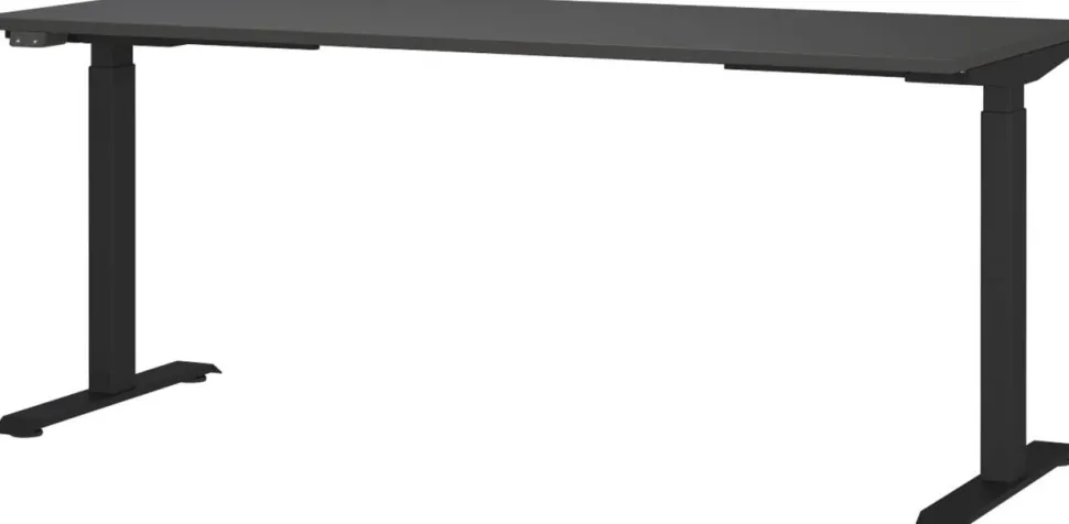 GERMANIA GW-Mailand Hoogteverstelbaar Zit-sta-bureau Grafiet T-Voet 1,800 (B) x 800 (D) x 1,200 (H) mm Spaanplaat, metaal