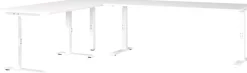 GERMANIA GW-Mailand Hoogteverstelbaar Hoekbureau C-Voet 2,400 (B) x 2,200 (D) x 910 (H) mm Spaanplaat, metaal