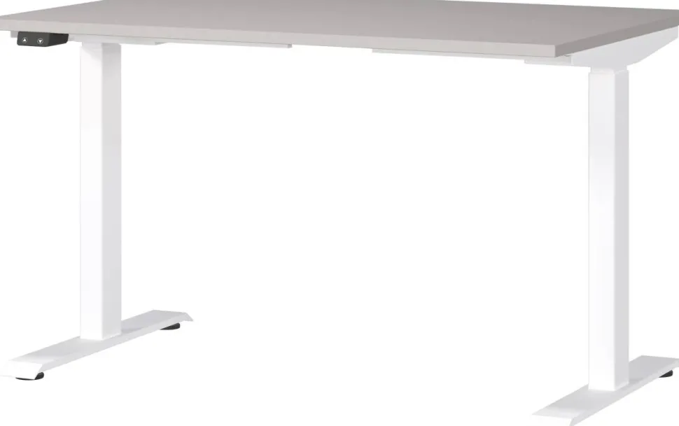 GERMANIA GW-Mailand Hoogteverstelbaar Zit-sta-bureau Beige T-Voet 1,200 (B) x 800 (D) x 1,200 (H) mm Spaanplaat, metaal