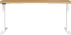 GERMANIA GW-Mailand Hoogteverstelbaar Zit-sta-bureau Bruin Eiken T-Voet 1,600 (B) x 800 (D) x 1,200 (H) mm Spaanplaat, metaal