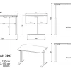 GERMANIA GW-Mailand Hoogteverstelbaar Zit-sta-bureau T-Voet 1,200 (B) x 800 (D) x 1,200 (H) mm Spaanplaat, metaal