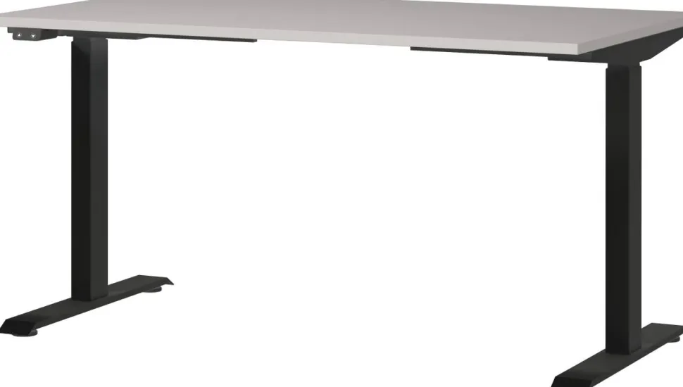 GERMANIA GW-Mailand Hoogteverstelbaar Zit-sta-bureau Beige T-Voet 1,400 (B) x 800 (D) x 1,200 (H) mm Spaanplaat, metaal