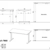 GERMANIA GW-Mailand Hoogteverstelbaar Zit-sta-bureau T-Voet 1,400 (B) x 800 (D) x 1,200 (H) mm Spaanplaat, metaal