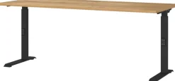 GERMANIA GW-Mailand Hoogteverstelbaar Bureau Bruin Eiken C-Voet 1,800 (B) x 800 (D) x 910 (H) mm Spaanplaat, metaal