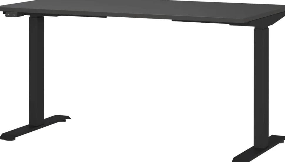 GERMANIA GW-Mailand Hoogteverstelbaar Zit-sta-bureau Grafiet T-Voet 1,400 (B) x 800 (D) x 1,200 (H) mm Spaanplaat, metaal