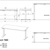 GERMANIA GW-Mailand Hoogteverstelbaar Zit-sta-bureau T-Voet 1,800 (B) x 800 (D) x 1,200 (H) mm Spaanplaat, metaal