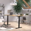 GERMANIA GW-Mailand Hoogteverstelbaar Zit-sta-bureau Bruin Eiken T-Voet 1,600 (B) x 800 (D) x 1,200 (H) mm Spaanplaat, metaal