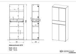 GERMANIA GW-Mailand Spaanplaat Archiefkast 810 x 400 x 1.970 mm Grafiet