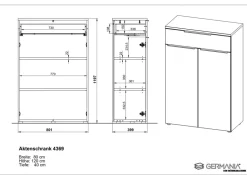 GERMANIA GW-Mailand Spaanplaat Archiefkast 810 x 400 x 1.200 mm Wit