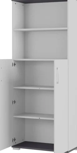 GERMANIA GW-Profi 2.0 ABS (Acrylonitril-butadieen-styreen), Melamine, Spaanplaat Archiefkast Niet afsluitbaar 800 x 400 x 2.000 mm Lichtgrijs, donkergrijs