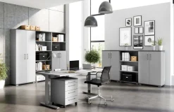 GERMANIA GW-Profi 2.0 ABS (Acrylonitril-butadieen-styreen), Melamine, Spaanplaat Archiefkast Niet afsluitbaar 800 x 400 x 2.000 mm Lichtgrijs, donkergrijs