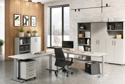 GERMANIA GW-Profi 2.0 Hoogteverstelbaar Bureau Rechthoekig Melamine Grijs 1.800 x 800 x 750 mm
