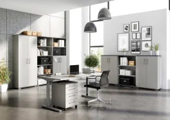 GERMANIA GW-Profi 2.0 Hoogteverstelbaar Bureau Rechthoekig Melamine Grijs 1.800 x 800 x 750 mm